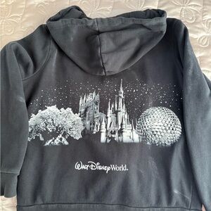 Disney Black Hoodie with Castle and Epcot Design